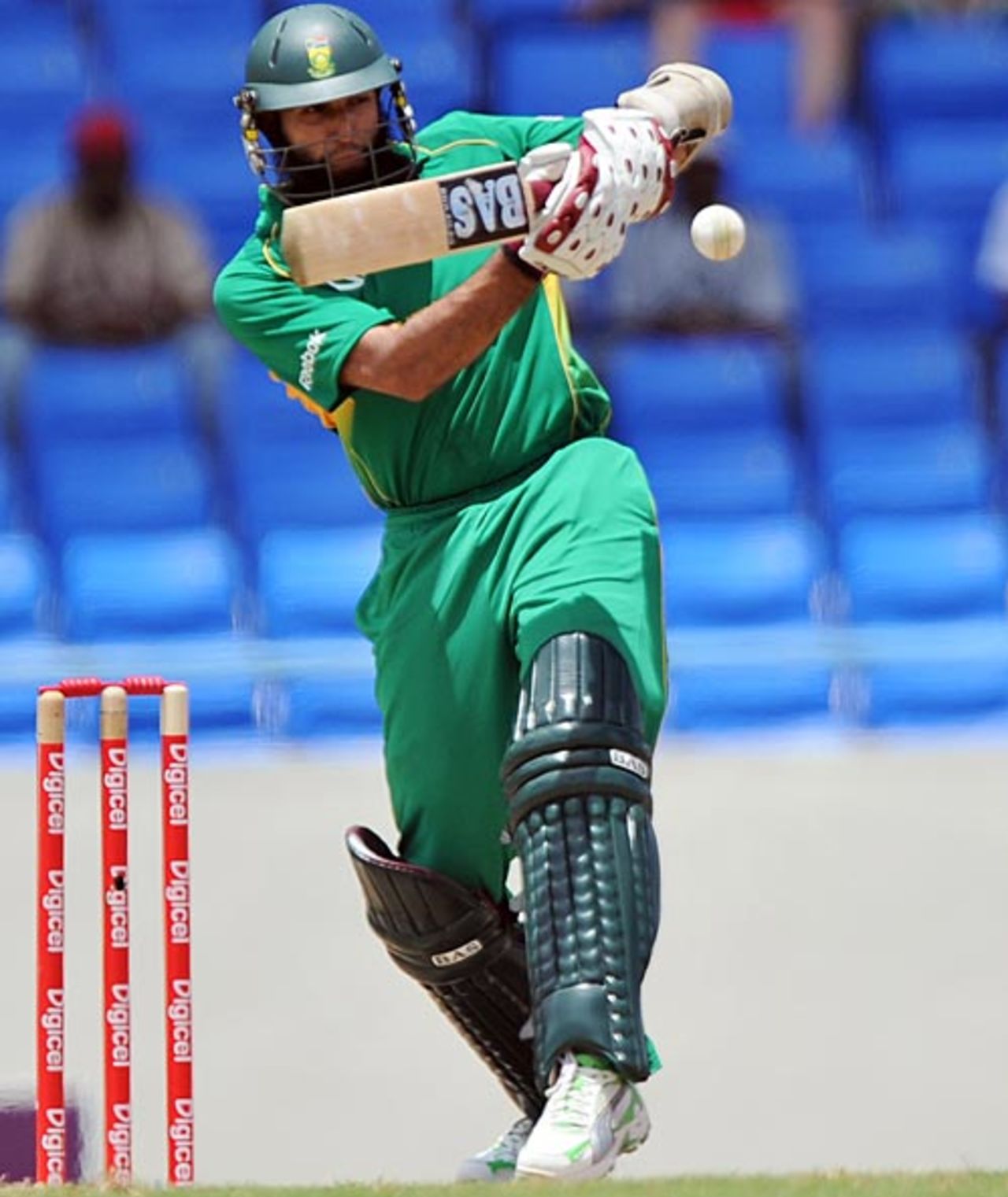 Hashim Amla pulls during his century, West Indies v South Africa, 1st ODI, Antigua, May 22, 2010