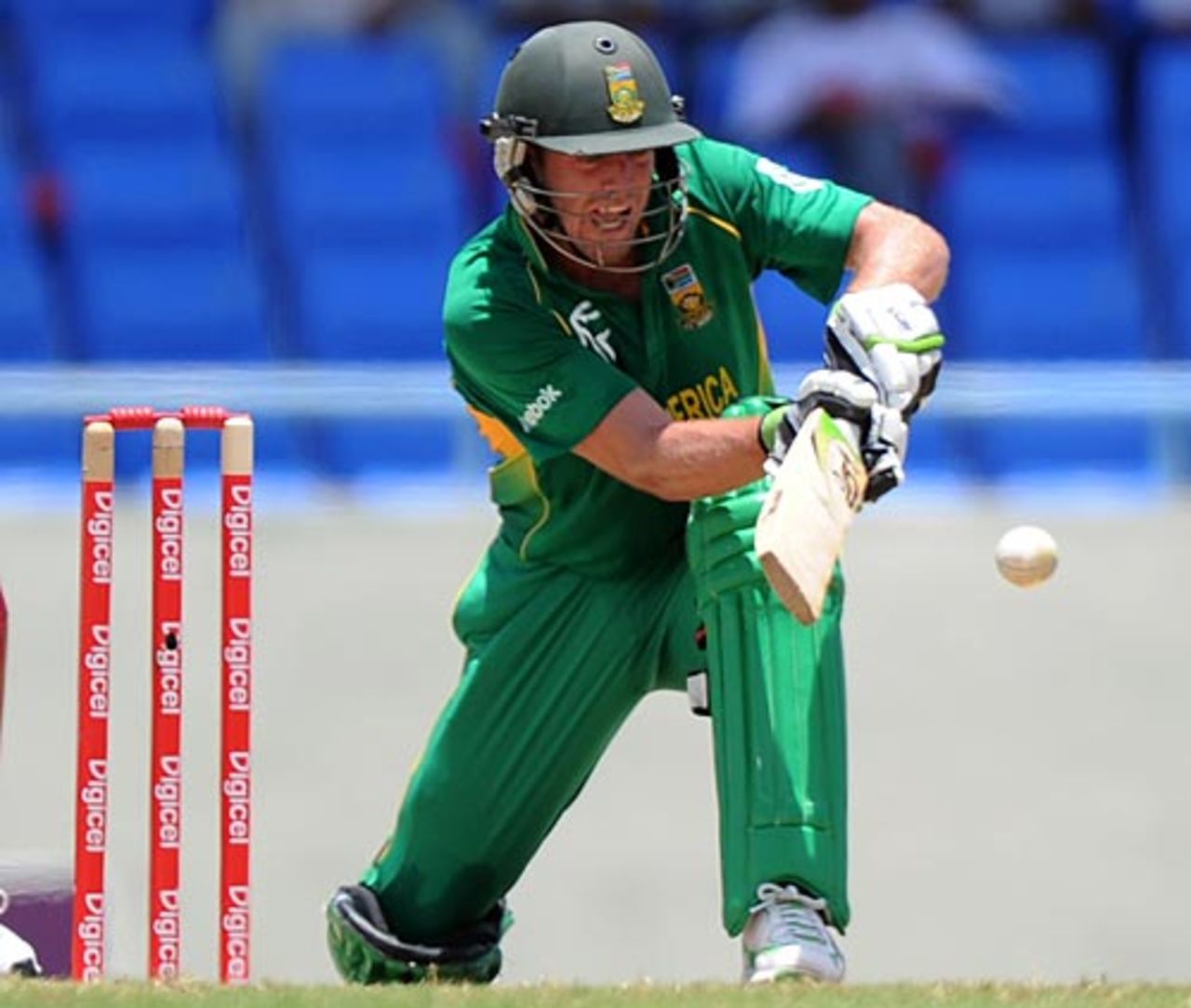 AB de Villiers plays on the leg side, West Indies v South Africa, 1st ODI, Antigua, May 22, 2010