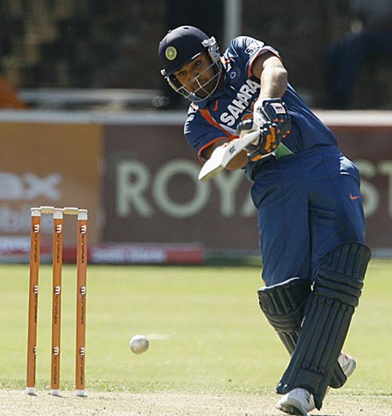 Rohit Sharma drives through the off side, Zimbabwe v India, Tri-series, 1st ODI, Bulawayo, May 28, 2010