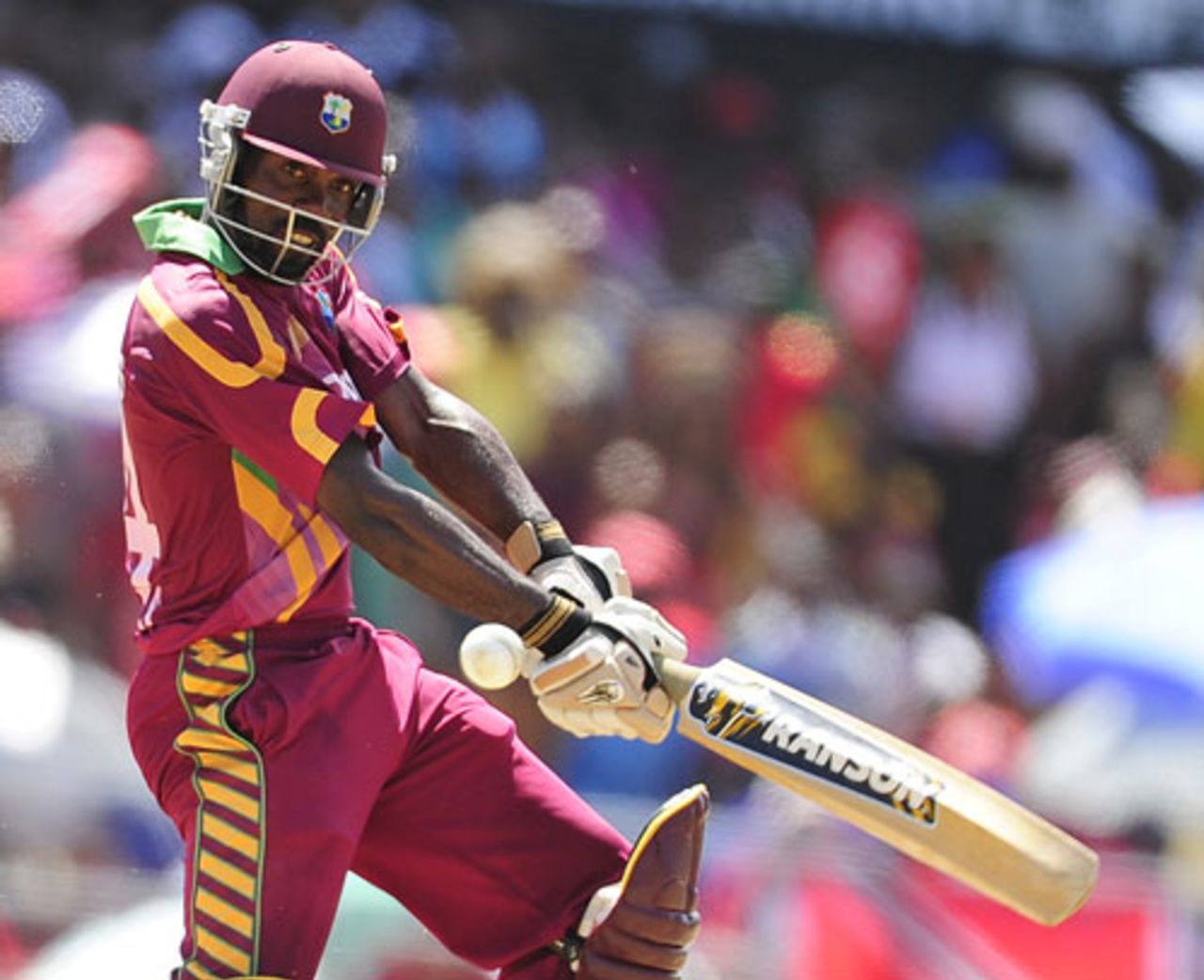 Dale Richards cuts during his half-century, West Indies v South Africa, 4th ODI, Dominica, May 30, 2010