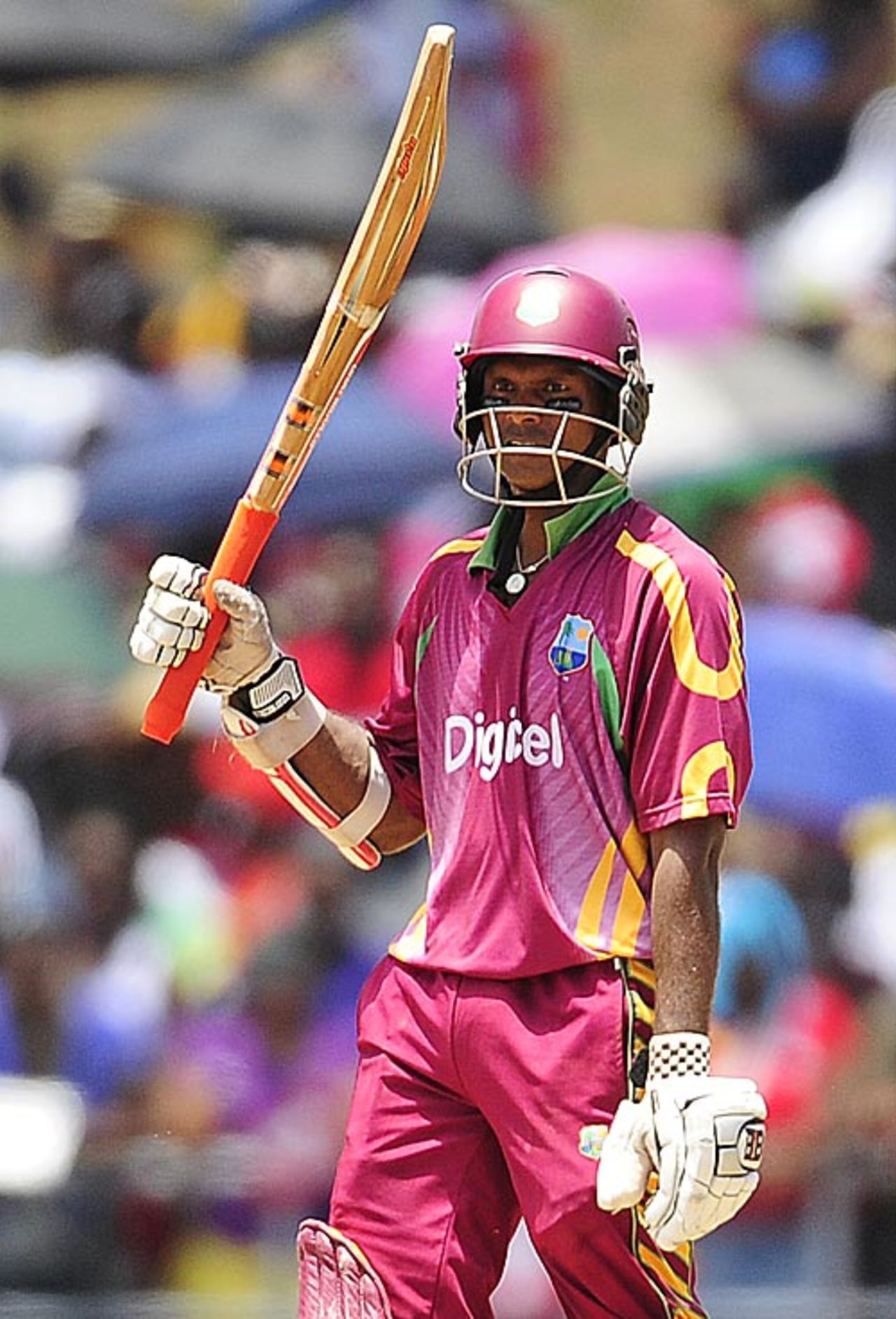 Shivnarine Chanderpaul reaches his half-century, West Indies v South Africa, 4th ODI, Dominica, May 30, 2010
