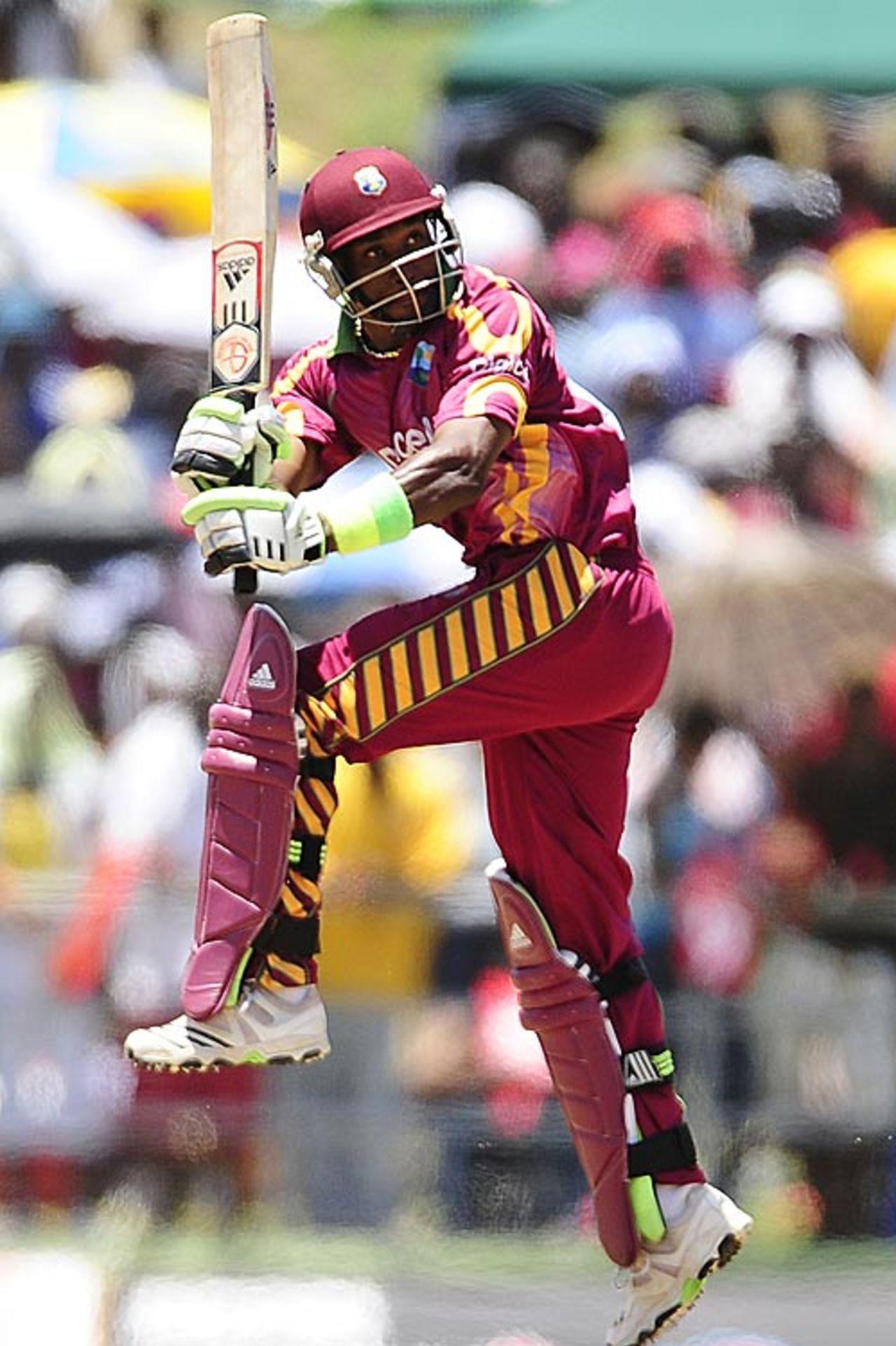 Dwayne Bravo flicks one behind square, West Indies v South Africa, 4th ODI, Dominica, May 30, 2010