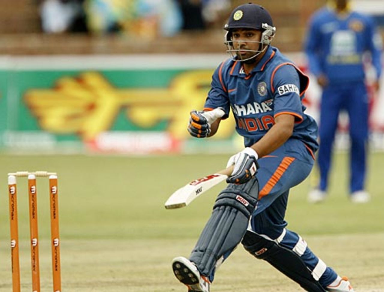 Rohit Sharma returns to his crease, India v Sri Lanka, Tri-series, 2nd ODI, Bulawayo, May 30, 2010