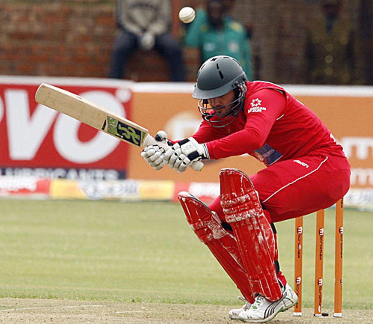 Greg Lamb tries to evade a bouncer, Zimbabwe v Sri Lanka, Tri-series, 3rd ODI, Bulawayo, June 1, 2010 