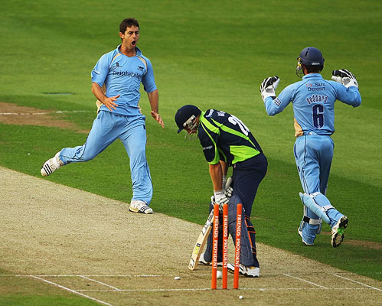 Andrew Gale was bowled by Tim Groenewald for 10, as Yorkshire slumped to defeat against Derbyshire, Yorkshire v Derbyshire, FP t20, Headingley, June 3, 2010