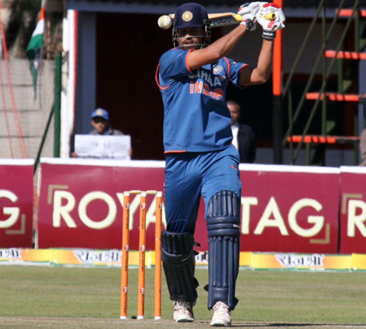 Yusuf Pathan goes after the bowling, Sri Lanka v India, Tri-series, 5th ODI, Harare, June 5, 2010