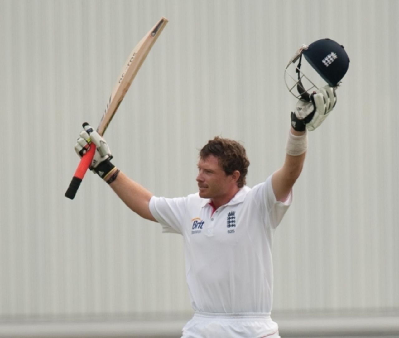 Ian Bell celebrates his hundred on the second morning at Old Trafford, England v Bangladesh, 2nd npower Test, Old Trafford, June 5, 2010