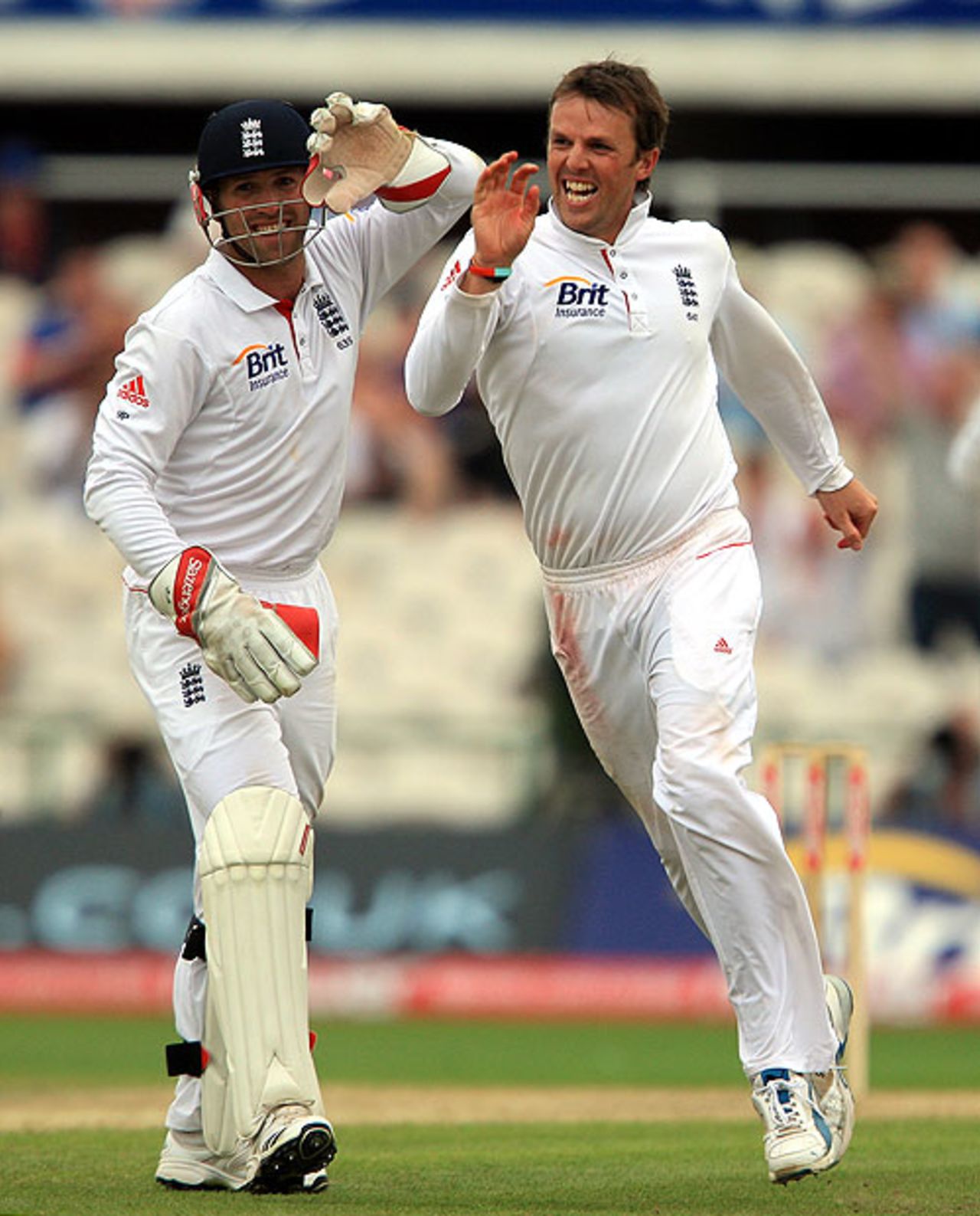 Graeme Swann removed Mushfiqur Rahim to close in on his five-for, England v Bangladesh, 2nd npower Test, Old Trafford, June 5, 2010