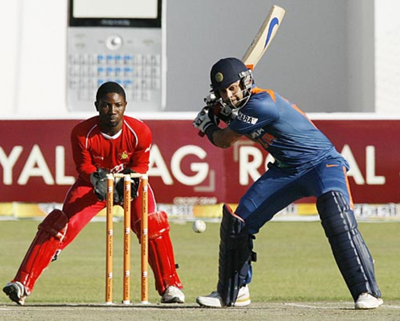 Virat Kohli winds up to smash it, Zimbabwe v India, 1st Twenty20, Harare, June 12, 2010