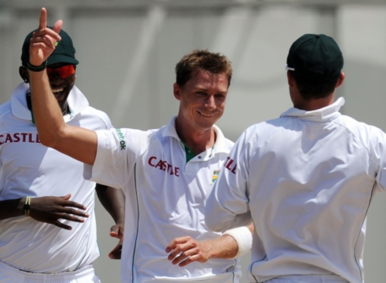 Dale Steyn became the fourth fastest bowler to reach 200 Test wickets on the third day at Port of Spain, West Indies v South Africa, 1st Test, Trinidad, June 12, 2010