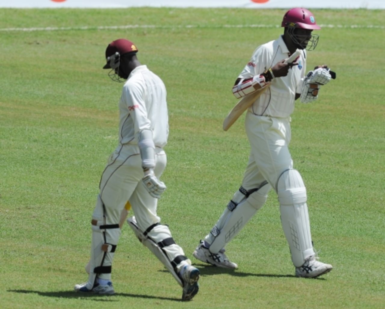 There was a procession of batsmen to and from the crease as West Indies collapsed after lunch, West Indies v South Africa, 1st Test, Trinidad, June 12, 2010