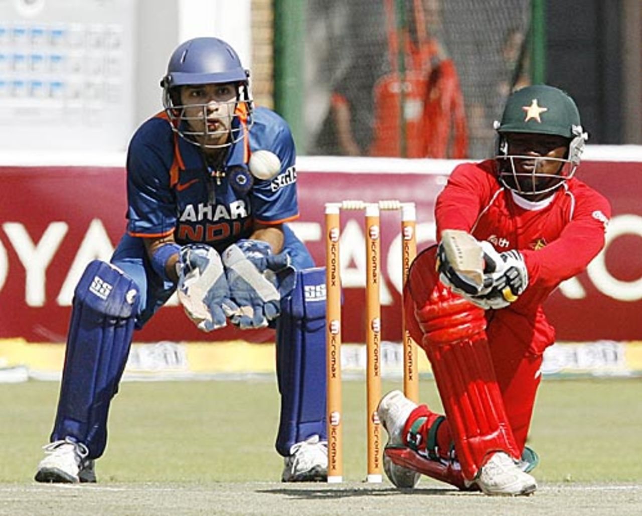 Tatenda Taibu plays the reverse sweep, Zimbabwe v India, 2nd Twenty20 international, Harare, June 13, 2010
