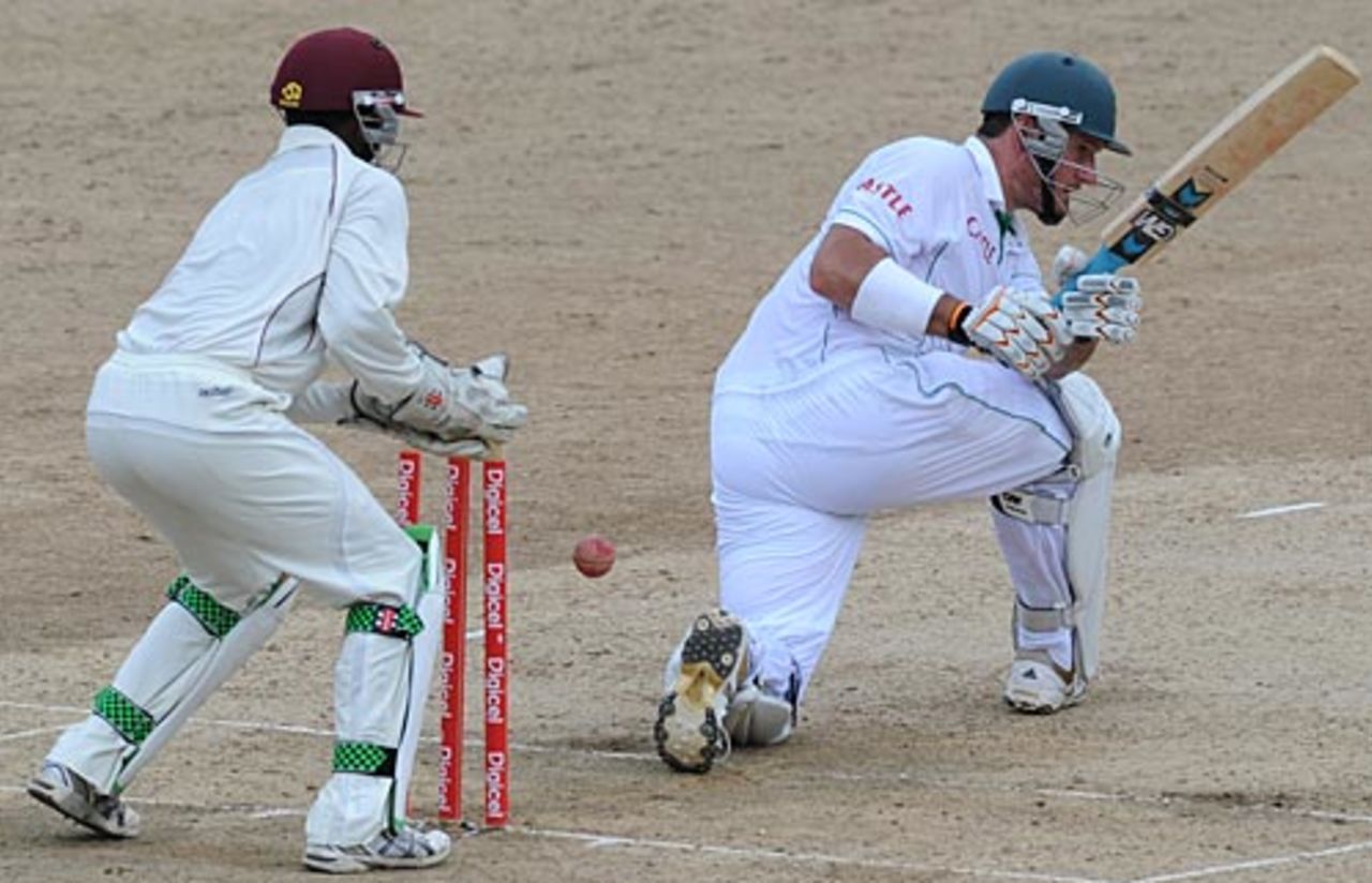 Graeme Smith was bowled after missing a sweep, West Indies v South Africa, 1st Test, Trinidad, 4th day, June 13, 2010