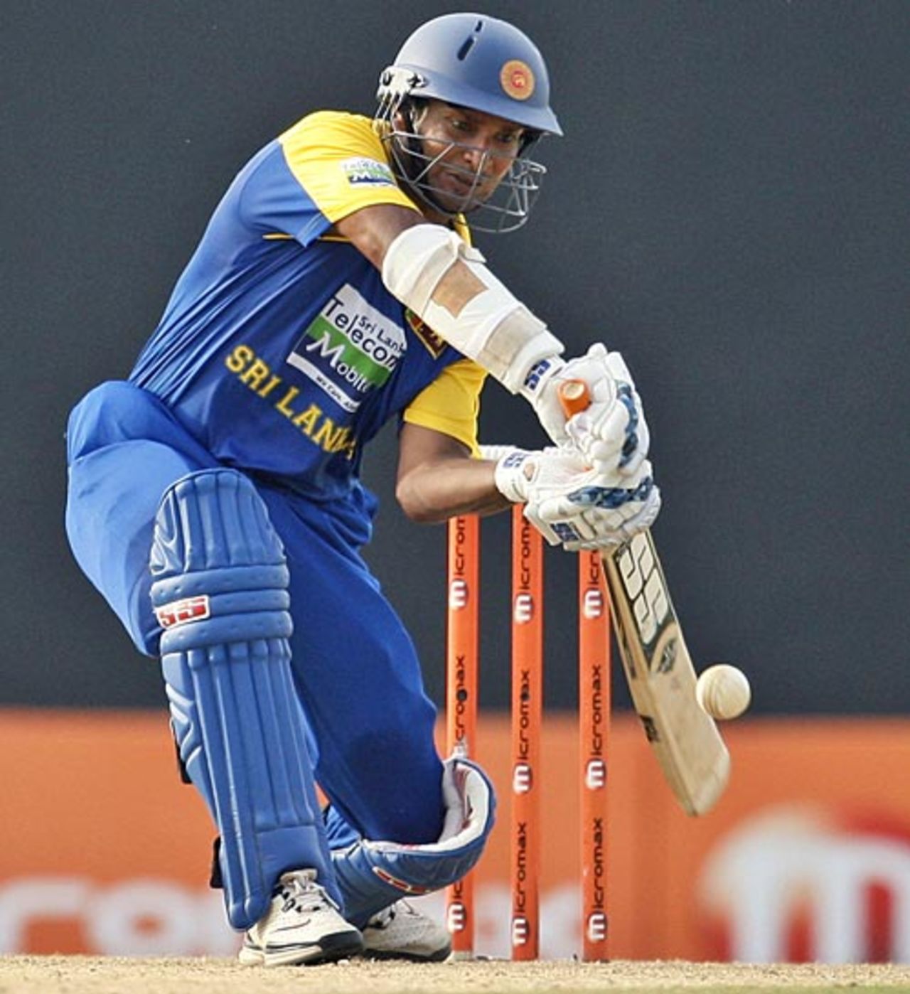 Kumar Sangakkara drives during his half-century, Sri Lanka v Bangladesh, Asia Cup, Dambulla, June 18, 2010