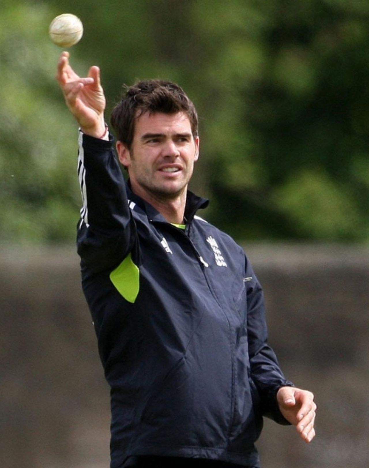 James Anderson in the nets ahead of England's game against Scotland in Edinburgh, June 18, 2010