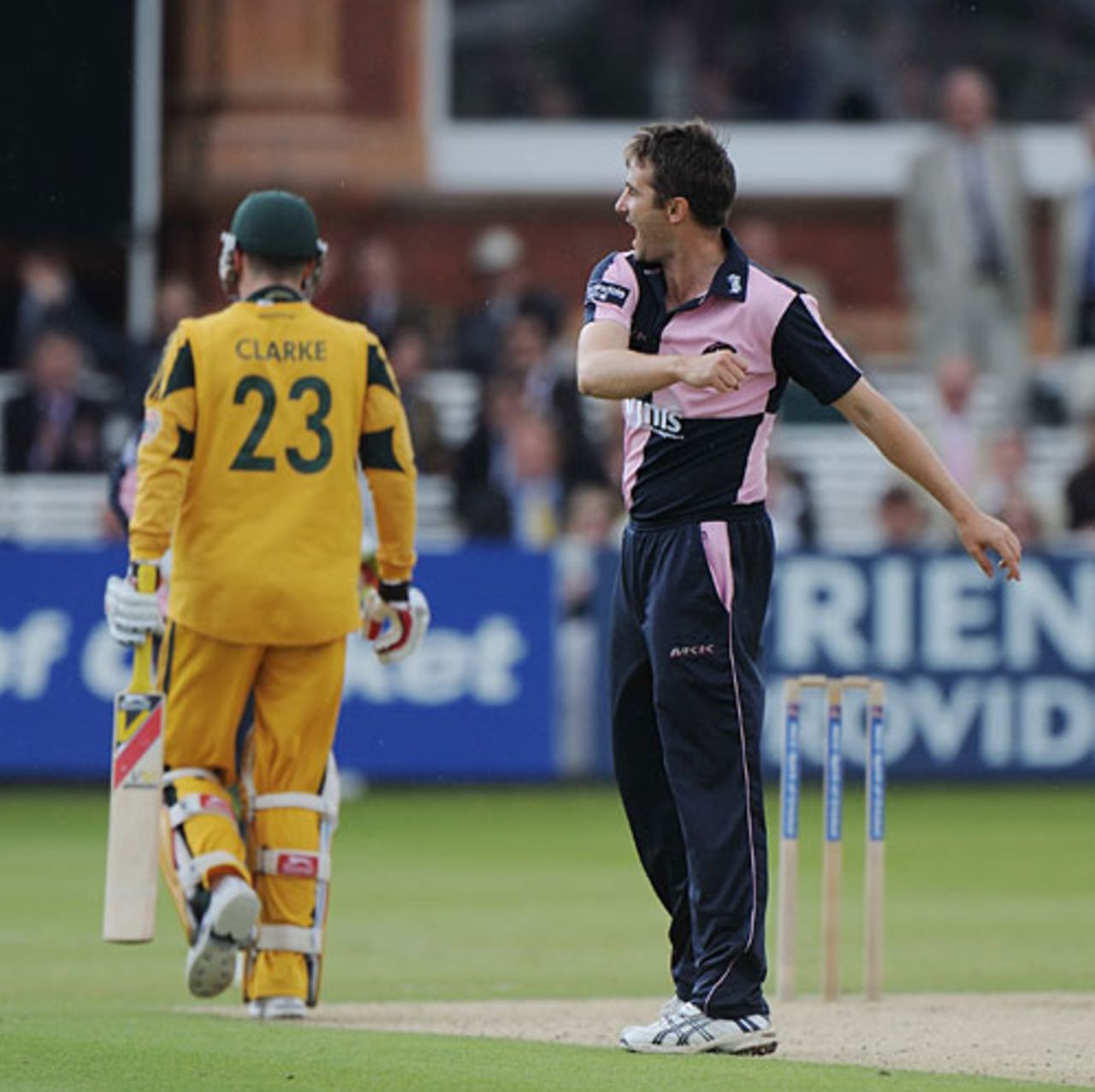 Tim Murtagh saw the back of Michael Clarke for a duck, Middlesex v Australians, Tour Match, Lord's, June 19, 2010