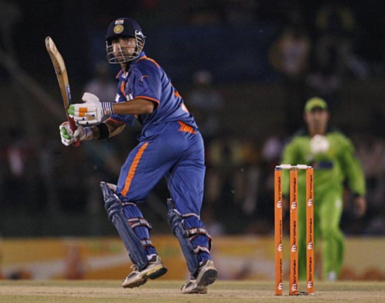 Gautam Gambhir plays one to third man, India v Pakistan, 4th ODI, Asia Cup, Dambulla
