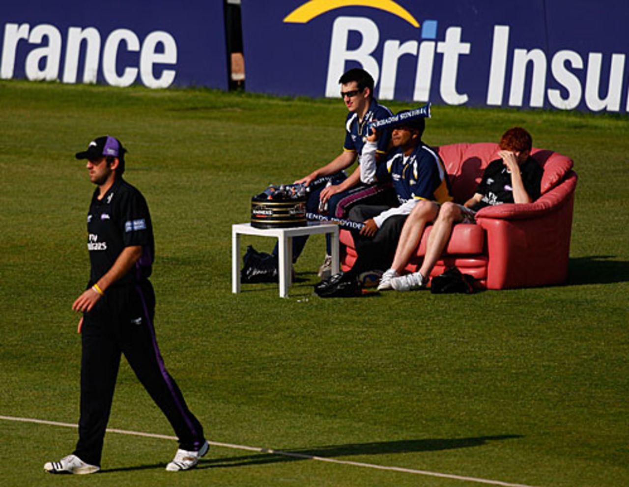 Lucky spectators get a sofa to view the match, Durham v Yorkshire, Friends Provident t20, Chester-le-Street, June 18, 2010