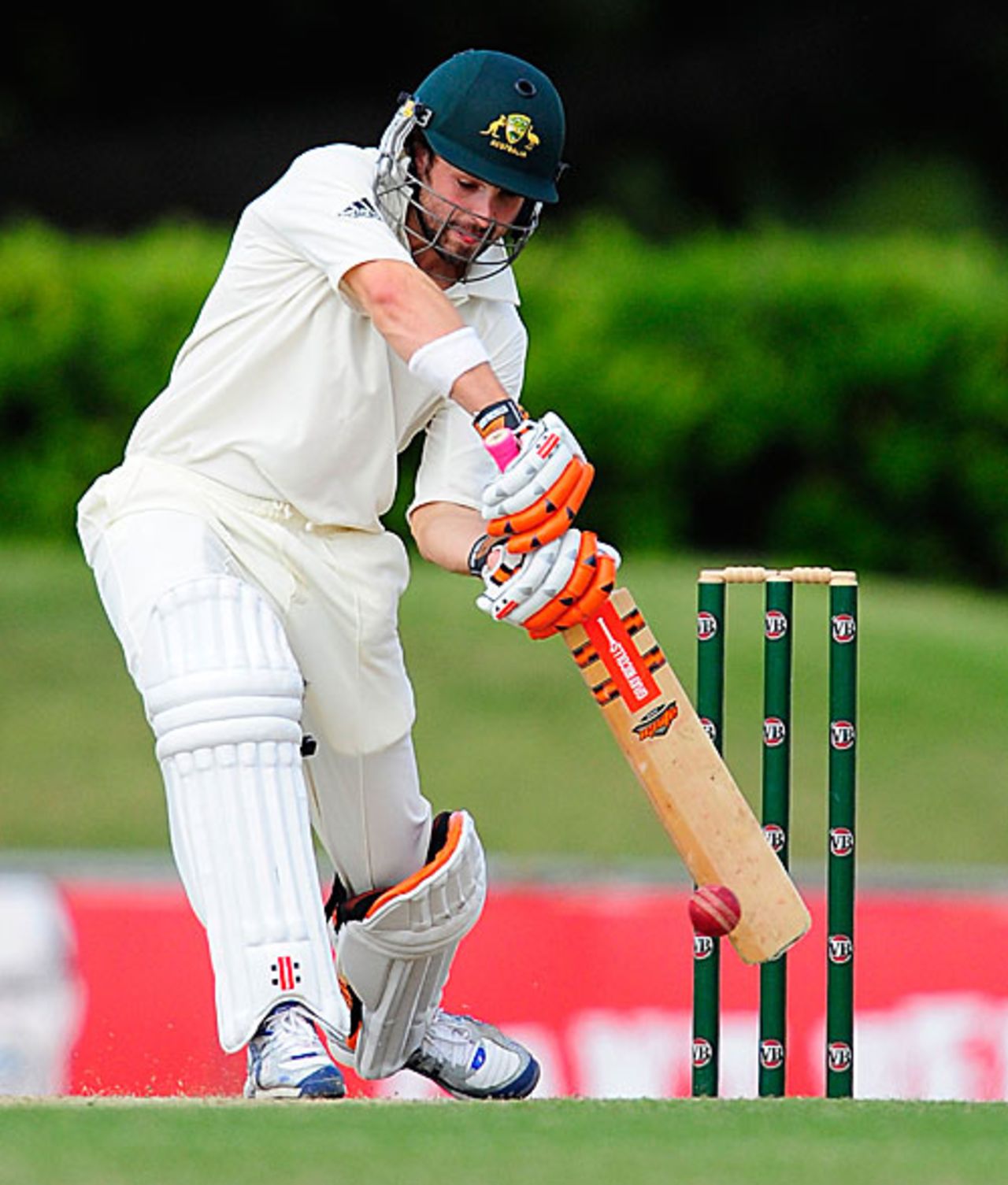 Ed Cowan gets ready to drive, Australia A v Sri Lanka A, 2nd Unofficial Test, Townsville, 2nd day, June 26, 2010