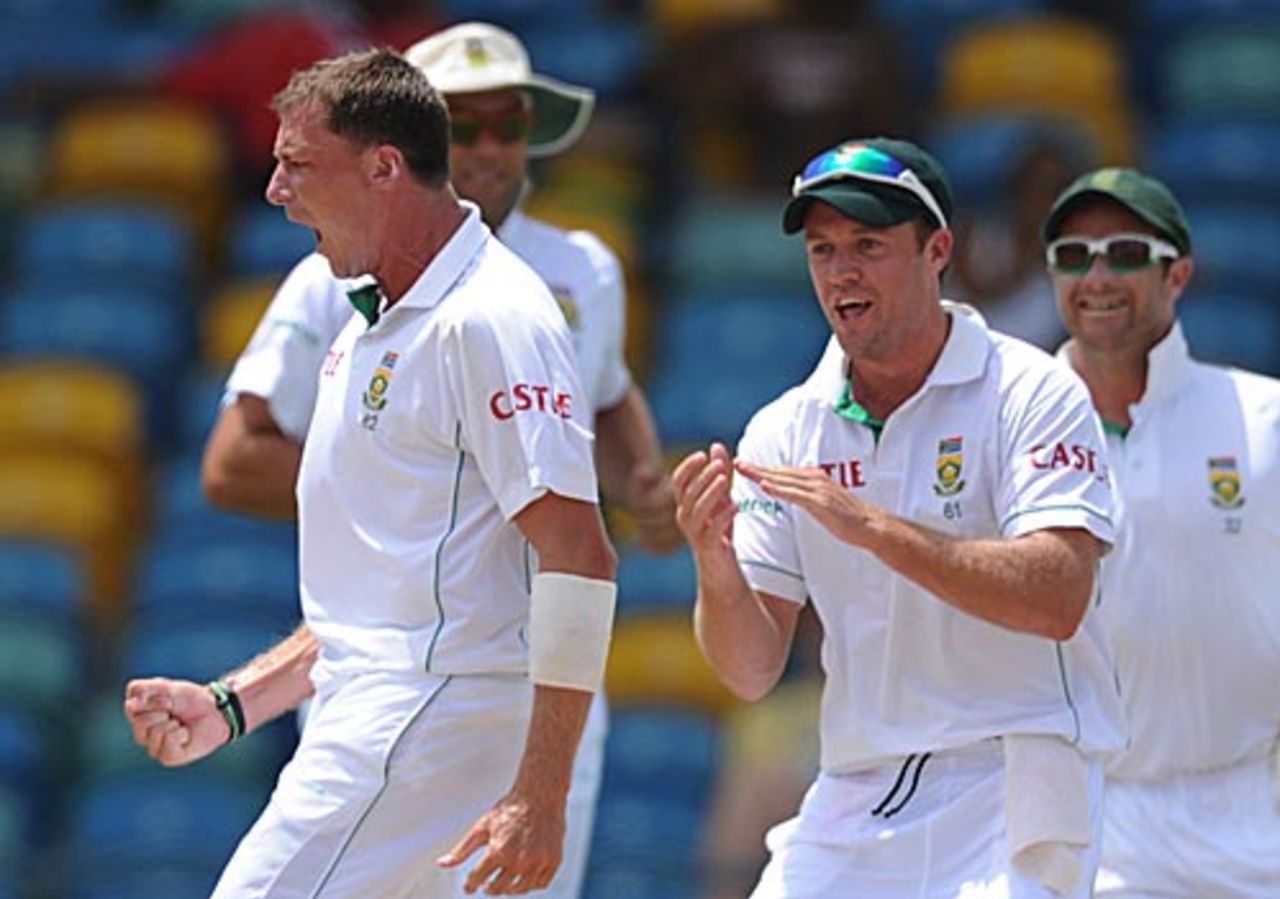 Dale Steyn rattled the West Indies top order, West Indies v South Africa, 3rd Test, Barbados, 3rd day, June 28, 2010