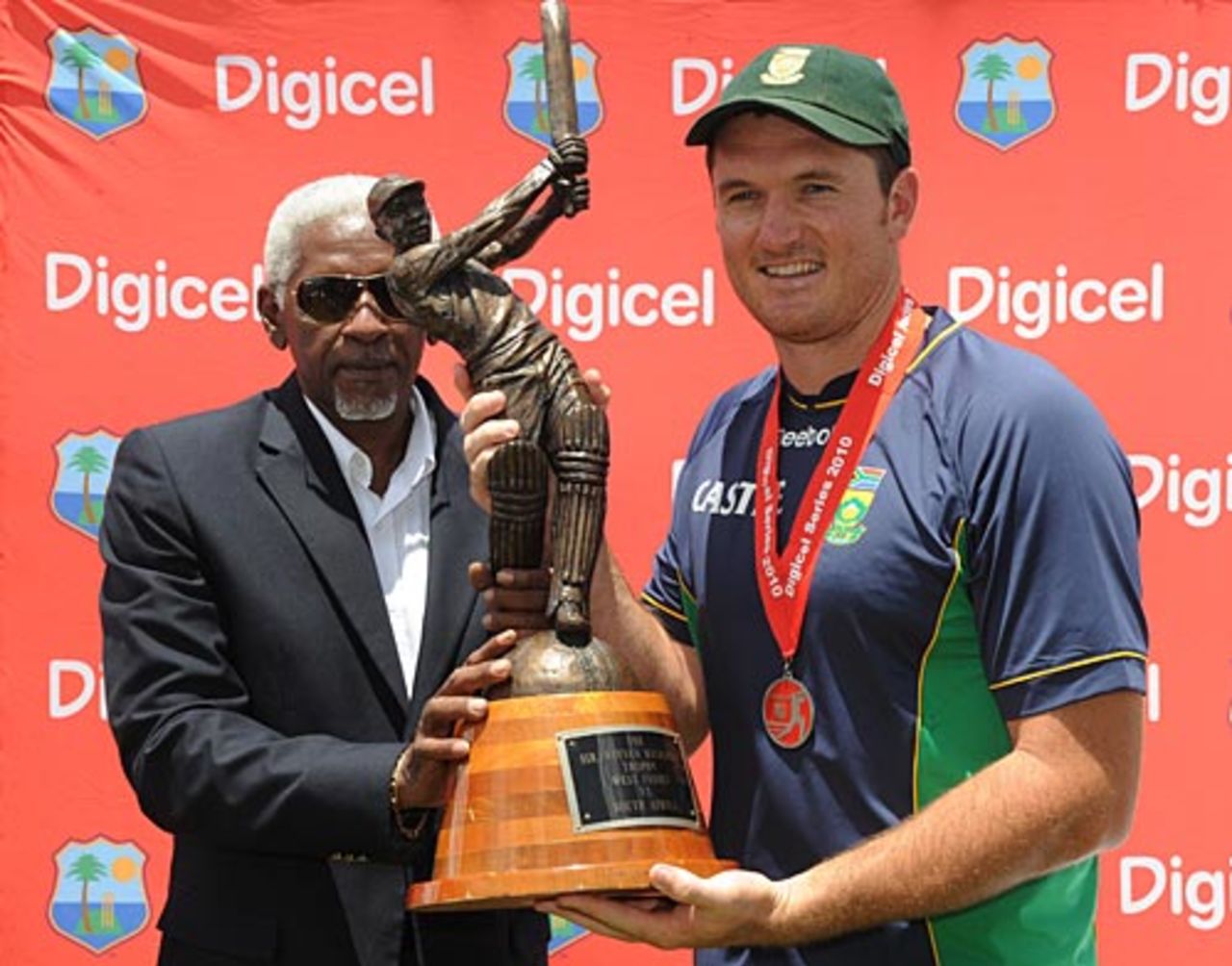 Graeme Smith with the trophy, West Indies v South Africa, 3rd Test, Barbados, 4th day, June 29, 2010 