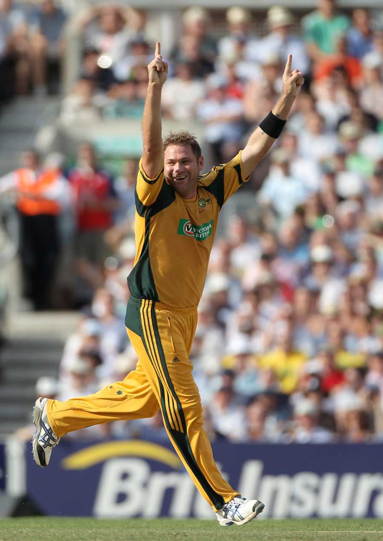 Ryan Harris celebrates during his five-wicket haul, England v Australia, 4th ODI, The Oval, June 30, 2010