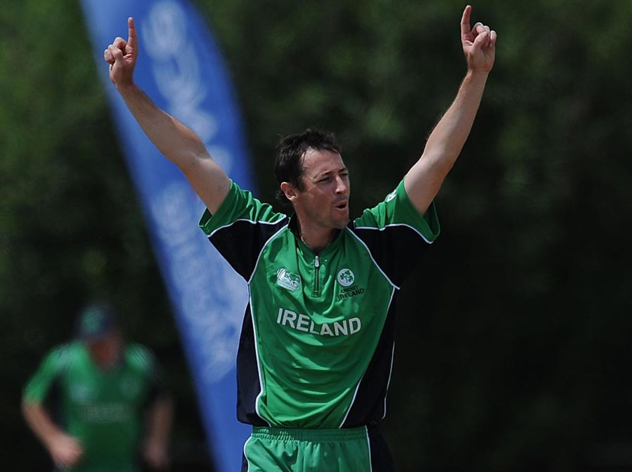 Alex Cusack celebrates a five-for, Afghanistan v Ireland, ICC WCL Division 1, Rotterdam, July 4  2010
