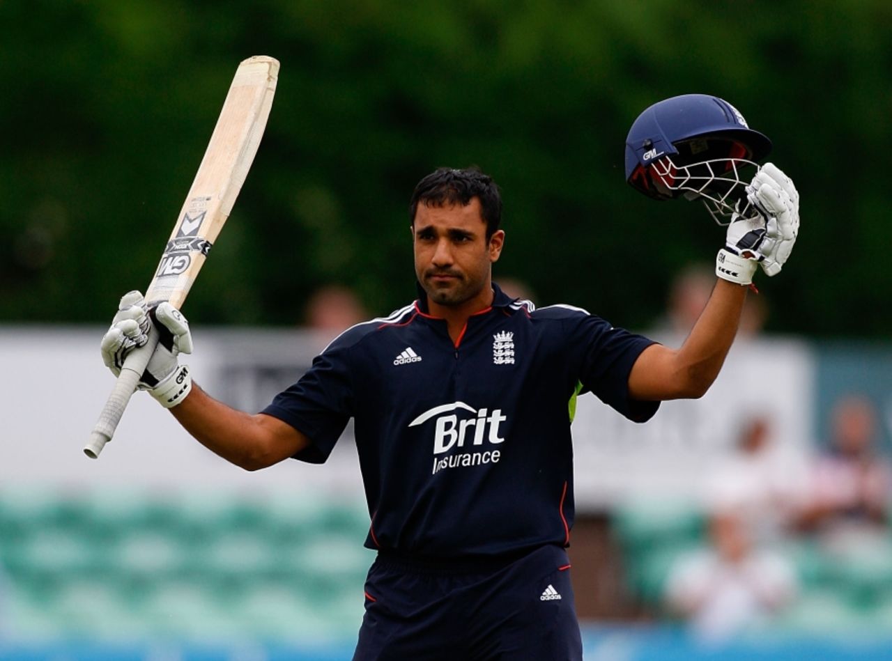 Ravi Bopara celebrates his century for England Lions against West Indies A, England Lions v West Indies A, A Team Tri-series, Worcester, July 4, 2010
