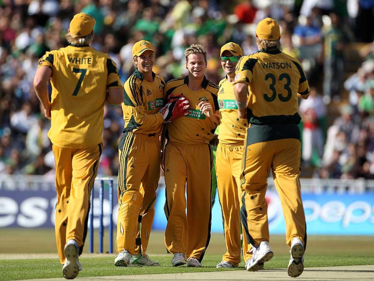 Steven Smith pinned Shahid Afridi lbw for a first-ball duck, Australia v Pakistan, 1st Twenty20, Edgbaston, July 5, 2010