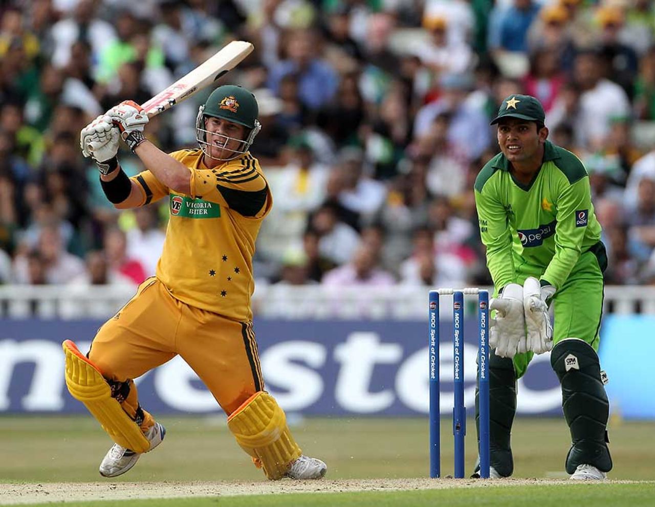 David Warner launched Australia's innings with 41 from 31 balls, Australia v Pakistan, 1st Twenty20, Edgbaston, July 5, 2010