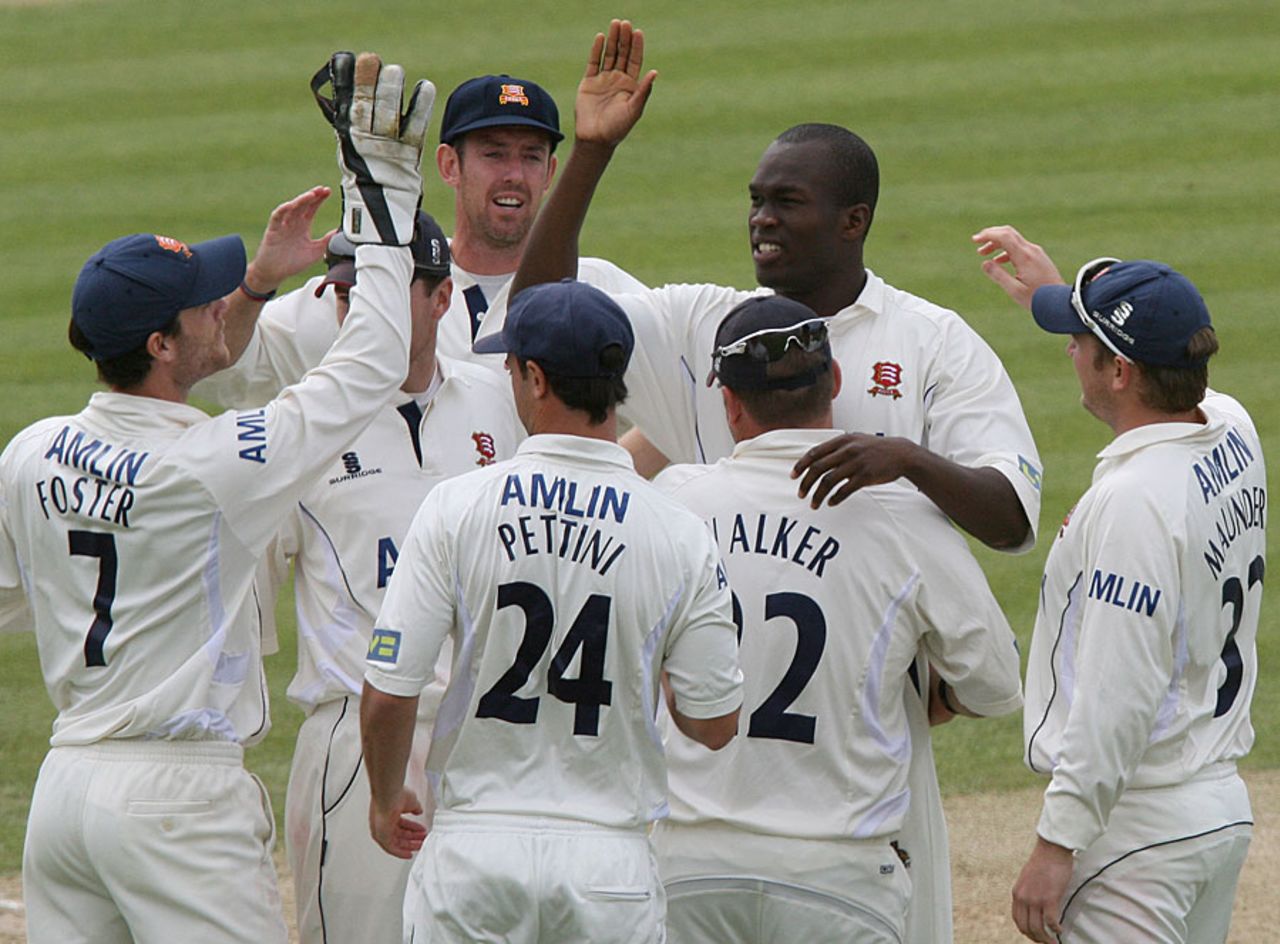 Maurice Chambers claimed six wickets to help restrict Nottinghamshire to 180, Essex v Nottinghamshire, County Championship, Division One, Chelmsford, July 6, 2010