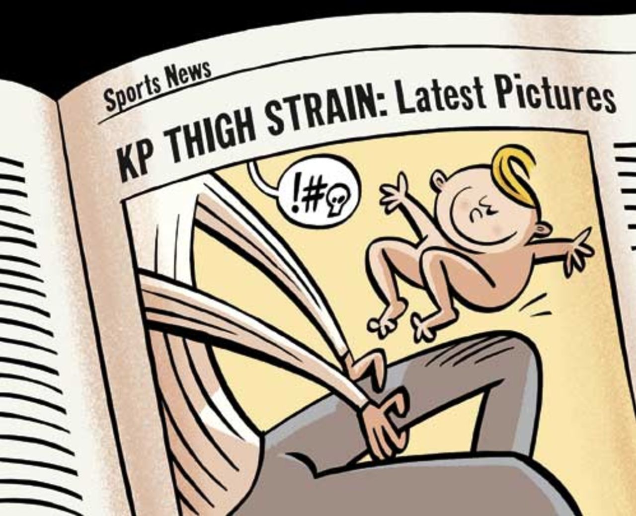 Cartoon: Thigh strain