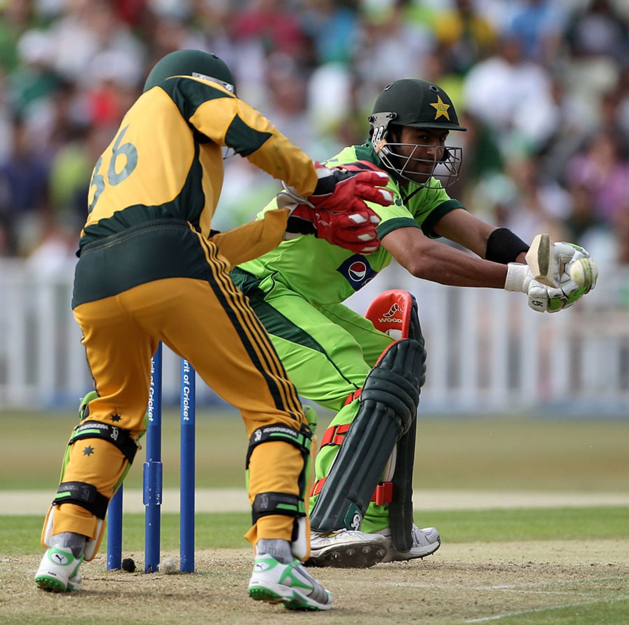 Shoaib Malik could not quite get going, making just 12 off 16 balls, Pakistan v Australia, 2nd Twenty20, Edgbaston, July 6 2010