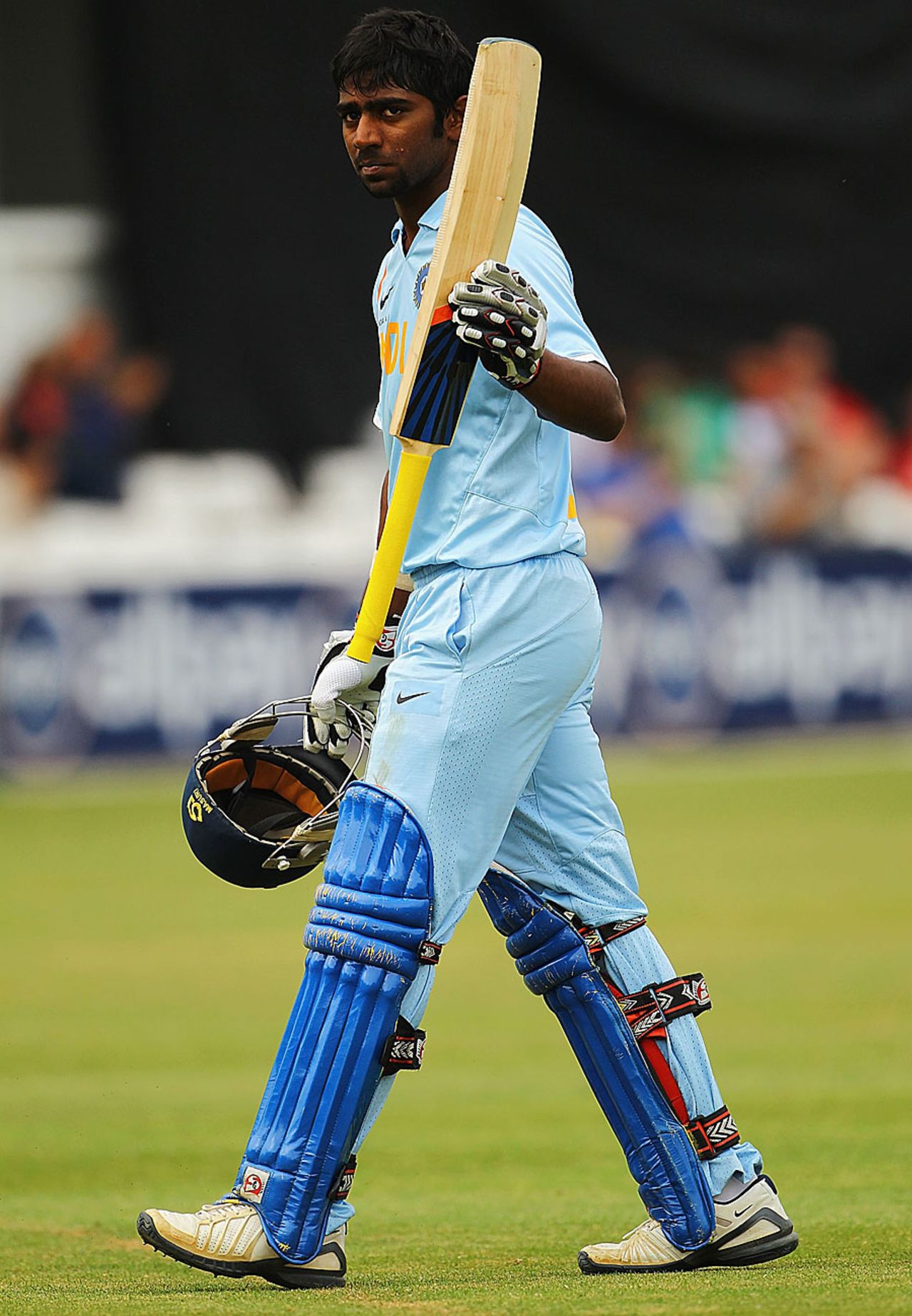 Abhinav Mukund walks back after scoring 114, England Lions v India A, A Team Tri-series, Worcester, July 6, 2010 