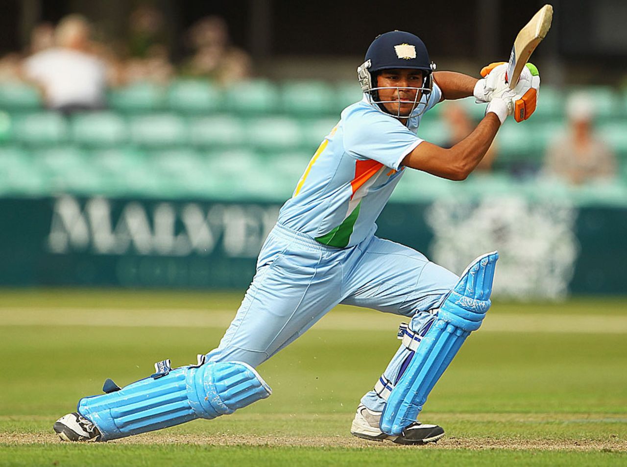 Manish Pandey drives through the covers, England Lions v India A, A Team Tri-series, Worcester, July 6, 2010 