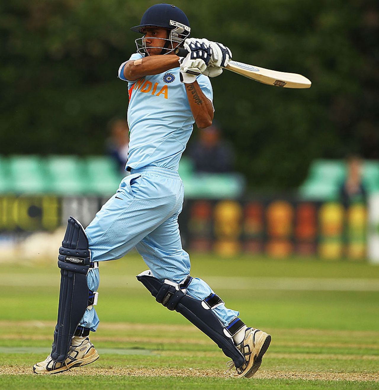 Manoj Tiwary hits out during his 46, England Lions v India A, A Team Tri-series, Worcester, July 6, 2010 