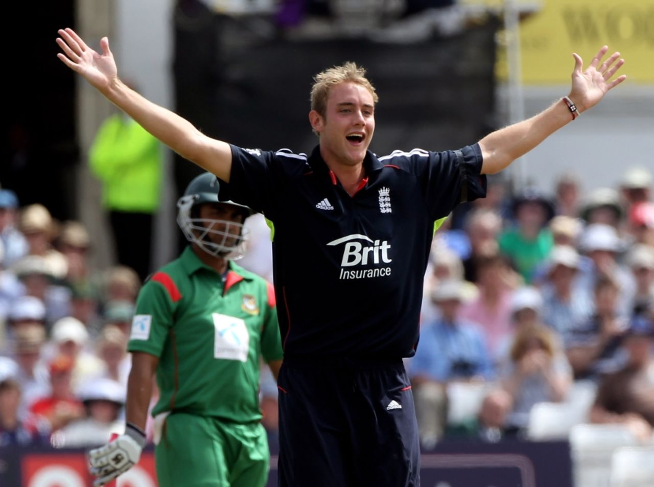 Stuart Broad brought an end to Tamim Iqbal's aggressive knock in his second over, England v Bangldesh, 1st ODI, Trent Bridge, July 8, 2010