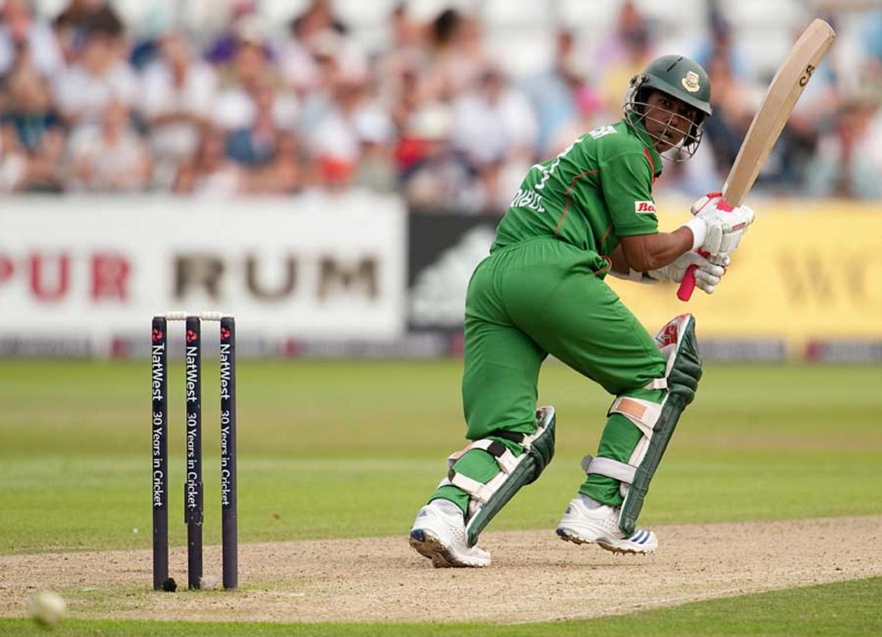 Raqibul Hasan glides the ball away during his composed innings, England v Bangldesh, 1st ODI, Trent Bridge, July 8, 2010