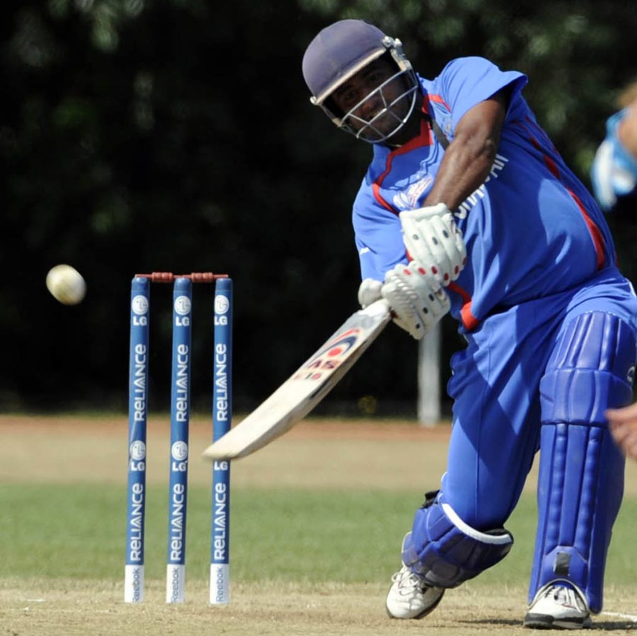 Aghanistan's Mohammad Shahzad hit out, Afghanistan v Scotland, ICC WCL Division 1, Rotterdam, July 9, 2010 