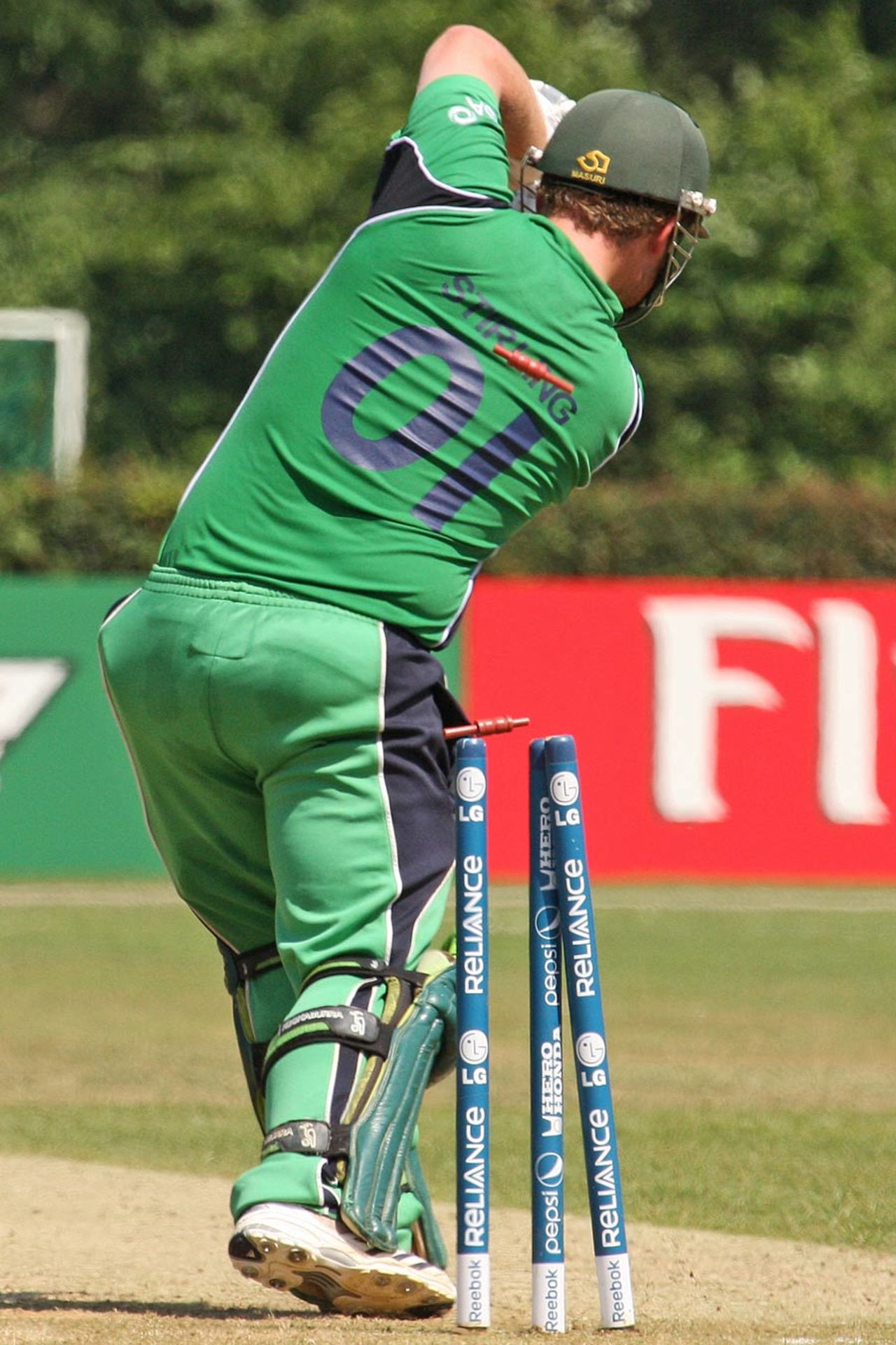 Ireland's Paul Stirling is bowled, Netherlands v Ireland, ICC WCL Division 1, Amstelveen, July 9, 2010 