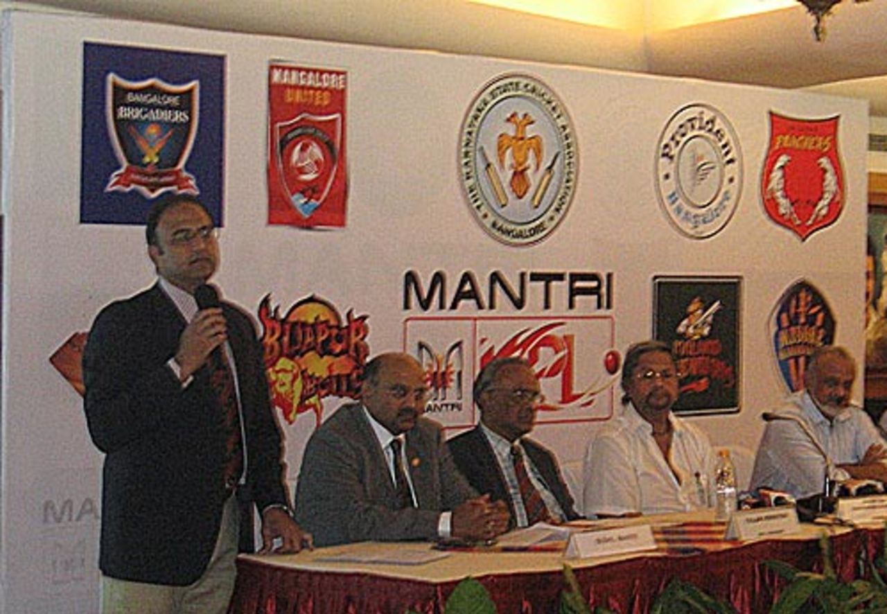 Organisers at the launch of the second season of the Karnataka Premier League, Bangalore, July 13, 2010