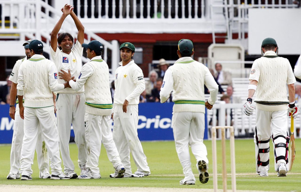 On the stroke of tea Mohammad Asif trapped Michael Clarke in front for 47, Pakistan v Australia, 1st Test, Lord's, July 13, 2010