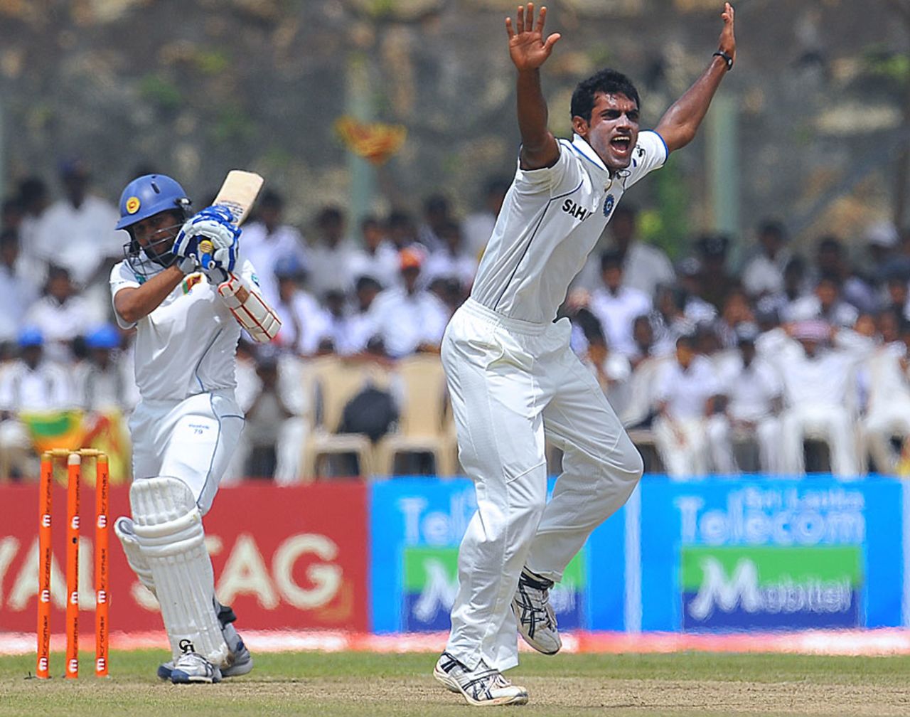 Abhimanyu Mithun appeals unsuccessfully for an lbw against Tillakaratne Dilshan, Sri Lanka v India, 1st Test, Galle, 1st day, July 18, 2010