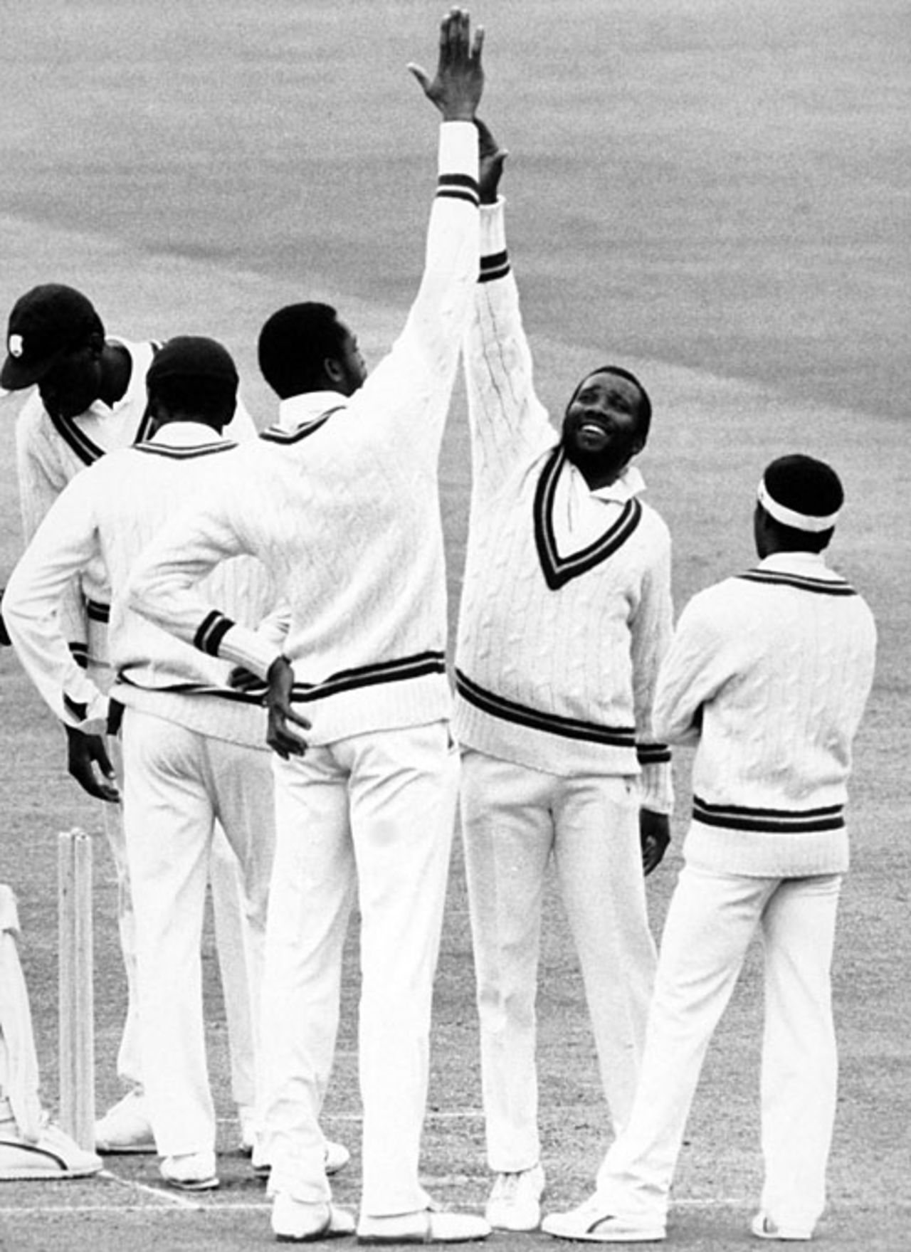 Malcolm Marshall celebrates a wicket, England v West Indies, 2nd Test, Lord's, 2nd day, June 17, 1988