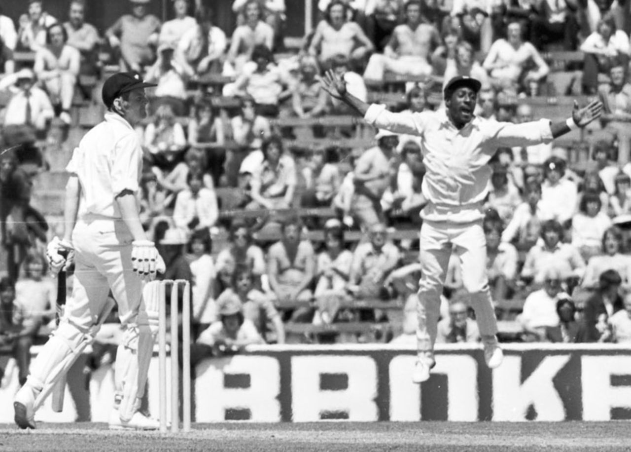 Viv Richards jumps for joy after Glenn Turner is dismissed, New Zealand v West Indies, World Cup, The Oval, June 18, 1975