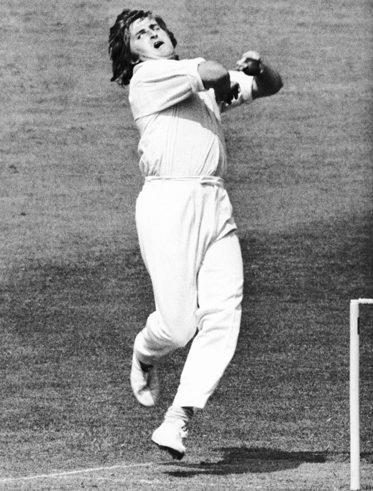 Gary Gilmour bowling during the World Cup, The Oval, June 7, 1975