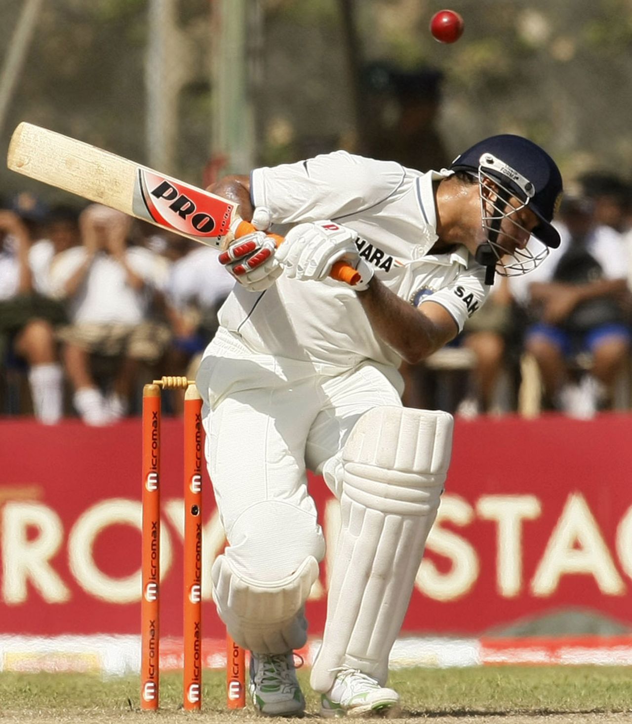 VVS Laxman was tested by a barrage of short balls before falling to one, Sri Lanka v India, 1st Test, Galle, 4th day, July 21, 2010