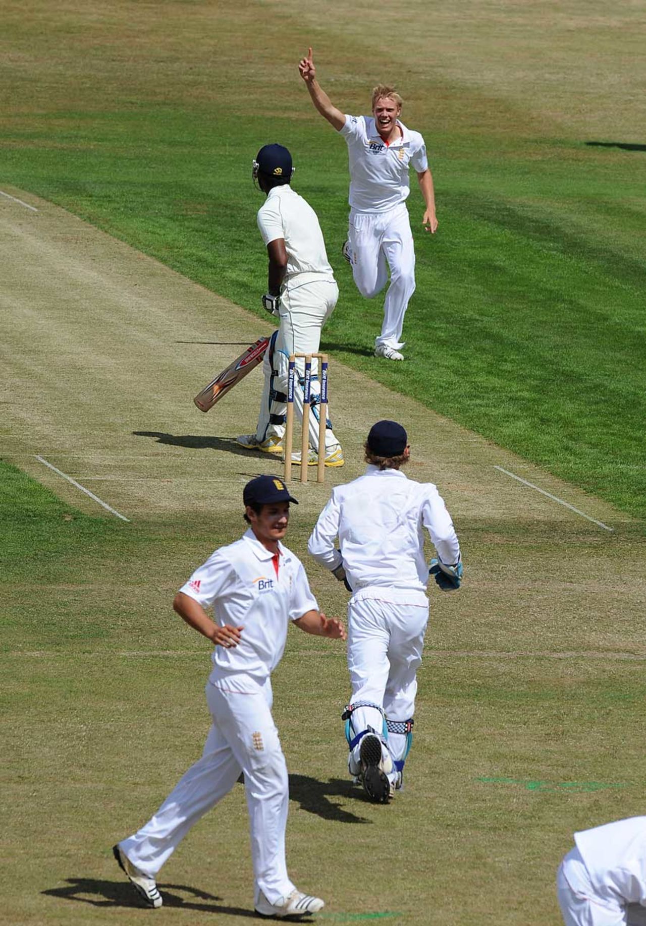 Matthew Dunn removed Ramith Rambukwella for 34 in the Under-19 Test, England Under-19 v Sri Lanka U-19, 1st Test, Wantage Road, July 21, 2010