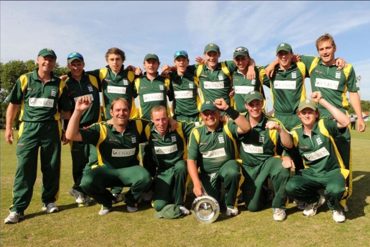 Winners Guernsey pose with the European WCL Division Two trophy, July 22, 2010
