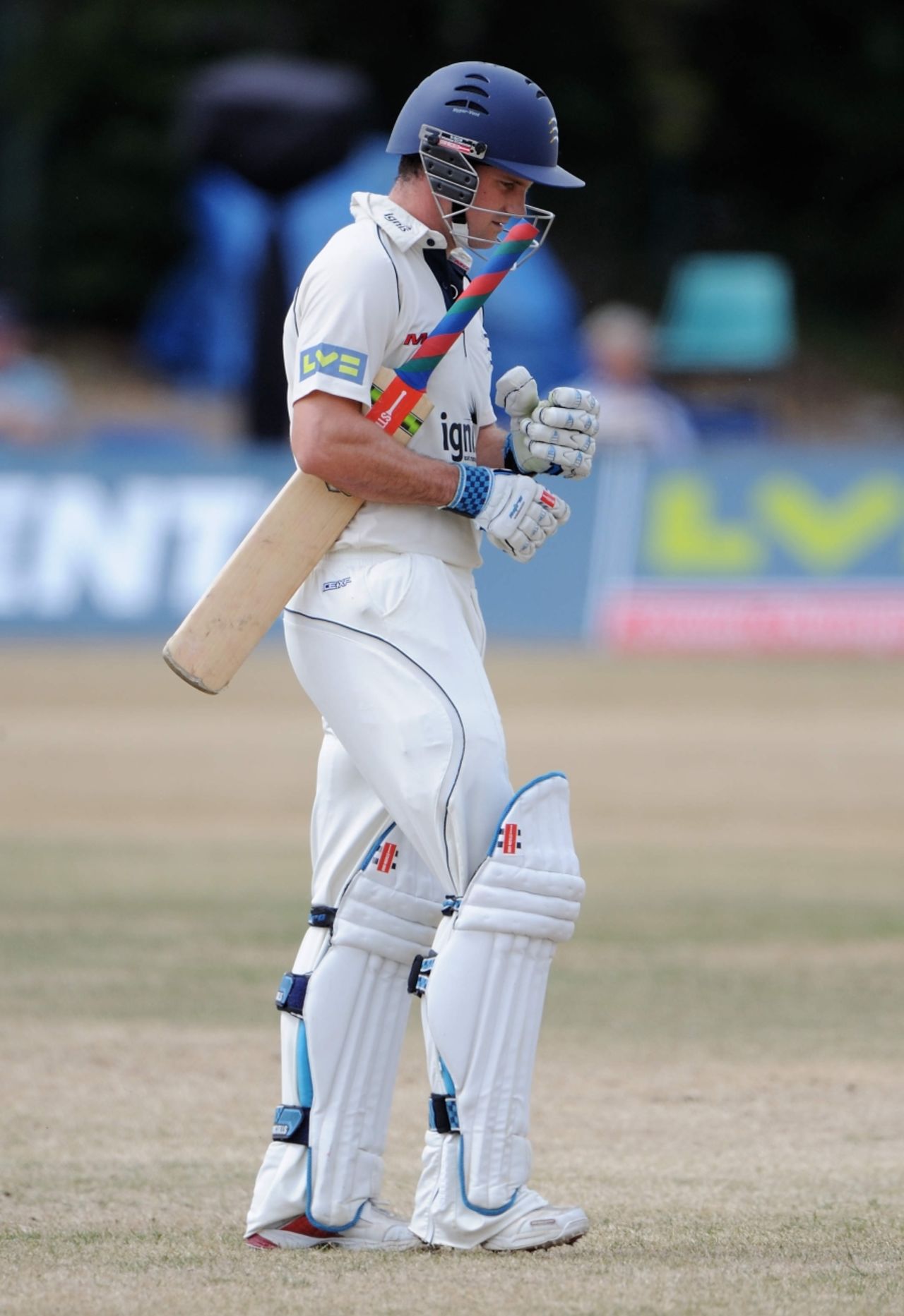 Andrew Strauss was trapped lbw by Corey Collymore early on in his innings, Middlesex v Sussex, County Championship Division Two, Uxbridge, July 22 2010
